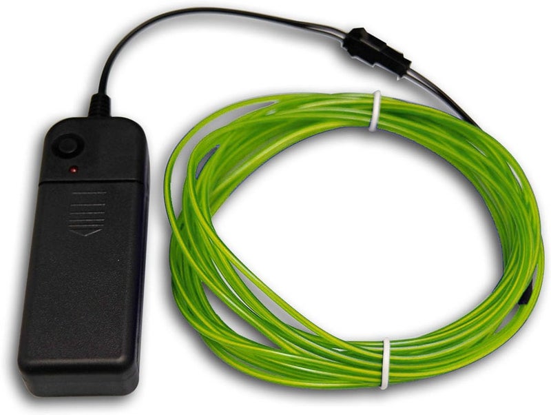 TiTiToo Fluorescent Green 5m El Wire, Portable Battery Pack Neon Wire Cuttable Glowing Neon Lights for DIY Decoration - Image 2